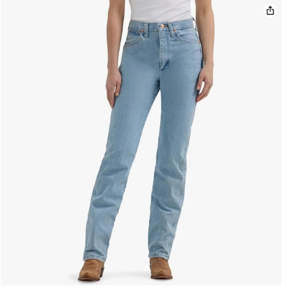 Wrangler Womens Cowboy Cut Slim Fit Jean Bleach Sz.15 Bleach